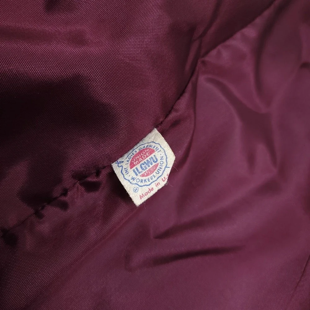 Koret Velvet Blazer Womens Size 12 Vintage Burgundy‎ Coat Jacket